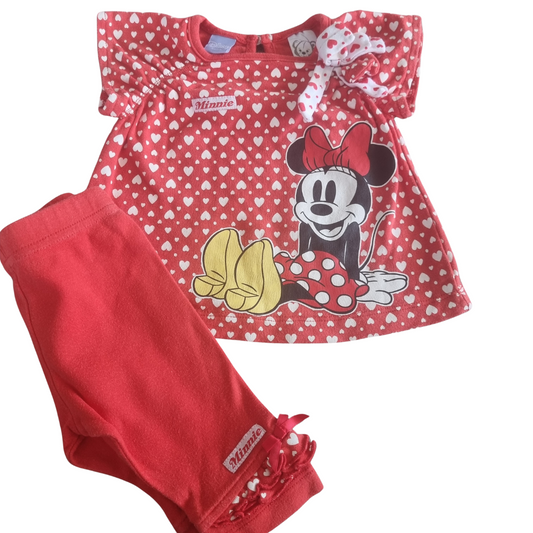 Disney Minnie Mouse 2pc Top & Leggings Set - Size: 00 (3-6 Months)