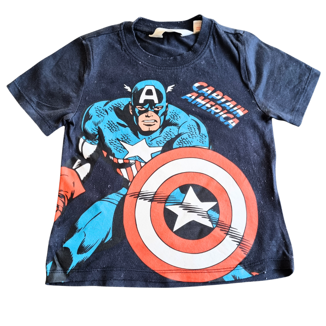 Marvel Captain America T-Shirt - Size: 2