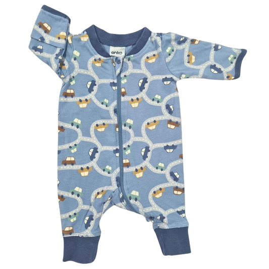 Anko Blue Cars Onesie - Size: 00000 (Prem)