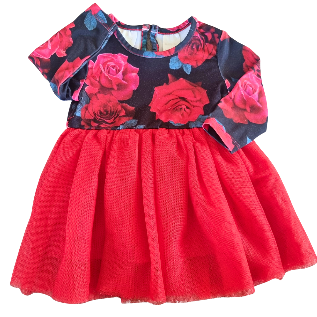 Baby Baby Long Sleeve Dress - Size: 00 (3-6 Months)