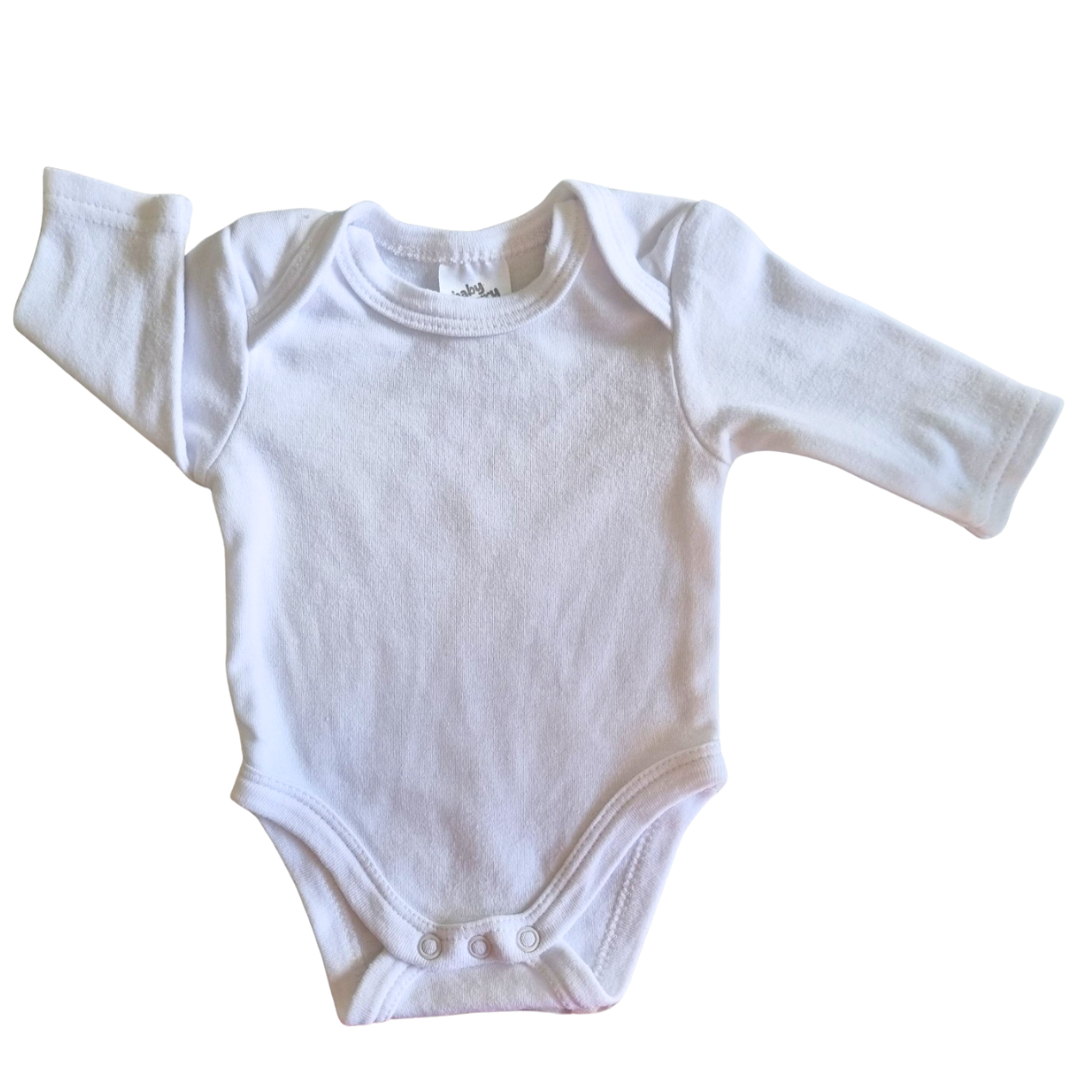 Baby Berry Long Sleeved White Bodysuit - Size: 00000 (Prem)