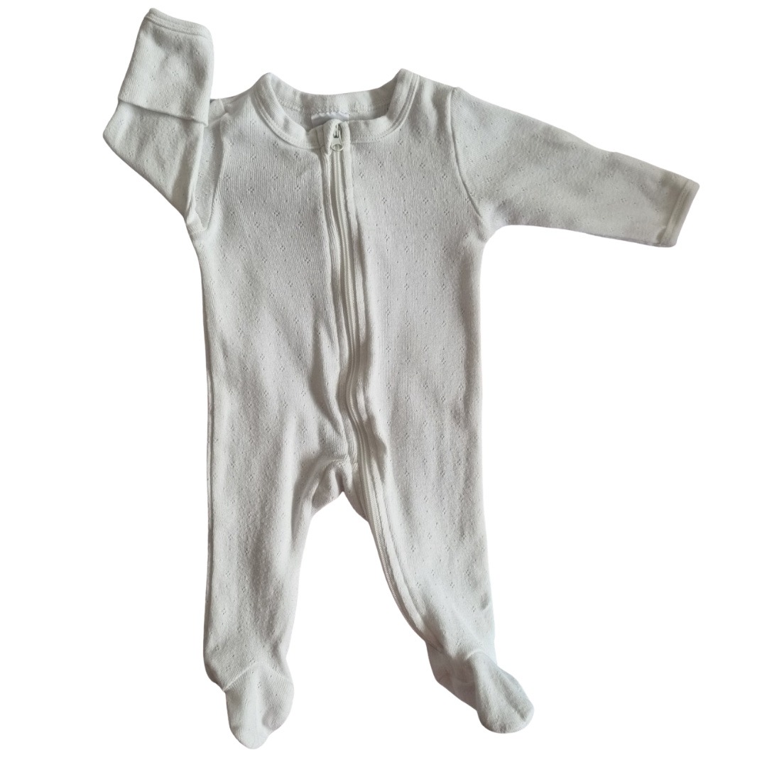 Baby Berry White Patterned Onesie - Size 00000 (Prem)