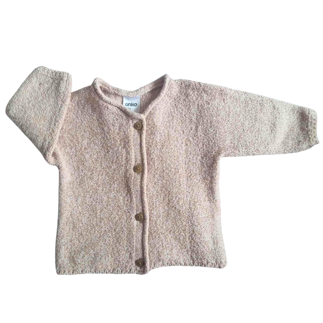 Anko Beige Button Up Cardigan - Size 0000 (Newborn)