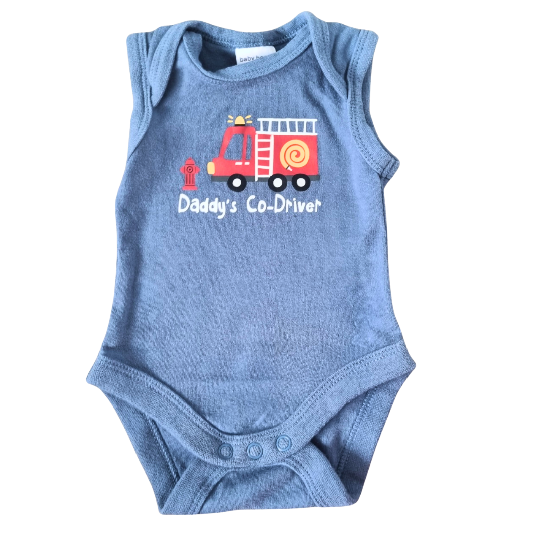 Baby Berry Fire Engine Sleeveless Bodysuit - Size: 0000 (Newborn)