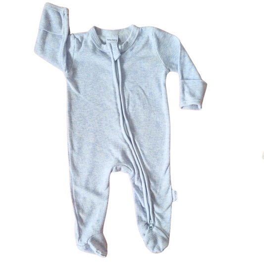 Baby Berry Blue Ribbed Onesie - Size: 000 (0-3 Months)