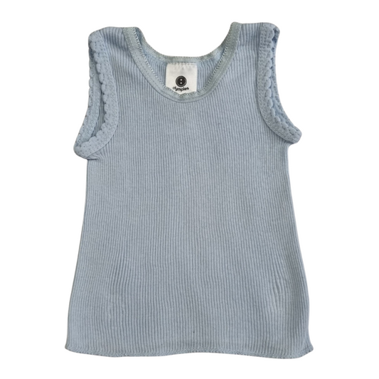 Dymples Blue Ribbed Singlet - Size: 0000 (Newborn)