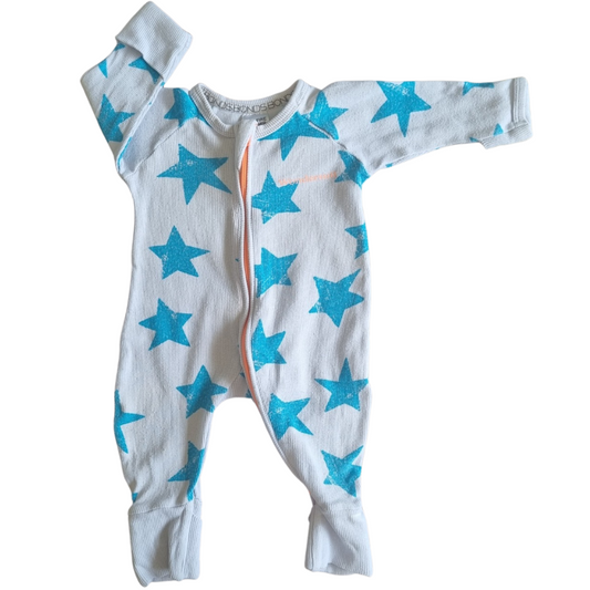 Bonds Blue Star Onesie - Size: 0000 (Newborn)