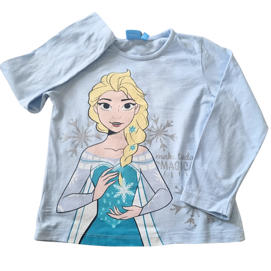 Disney Elsa Long Sleeve Top - Size: 5