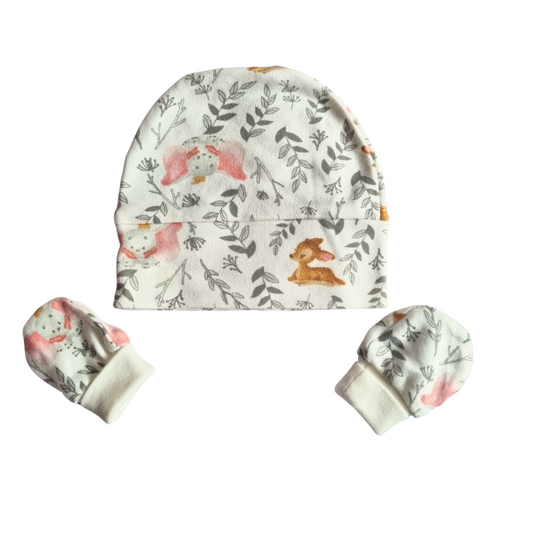 Disney Bambi & Dumbo Beanie & Scratch Mitts Set - Size: 0000 (Newborn)