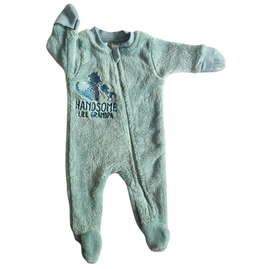 Baby Berry Fluffy Green Dragon Onesie - Size: 0000 (Newborn)