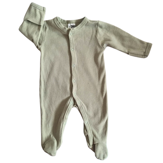 Baby Berry Green Ribbed Onesie - Size: 0000 (Newborn)