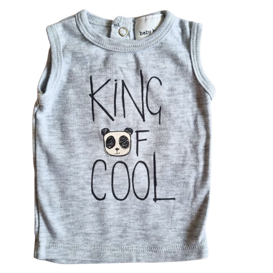 Baby Berry Grey 'King Of Cool' Singlet - Size: 0000 (Newborn)