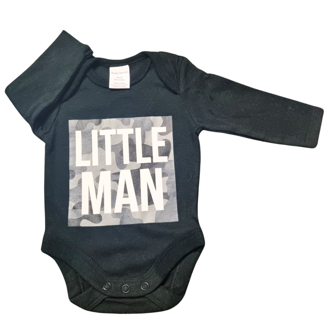 Baby Berry Long Sleeve Black Bodysuit - Size: 0000 (Newborn)