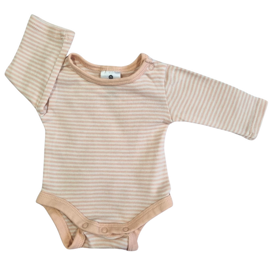 Target 100% Organic Cotton Long Sleeve Striped Bodysuit - Size: 00000 (Prem)