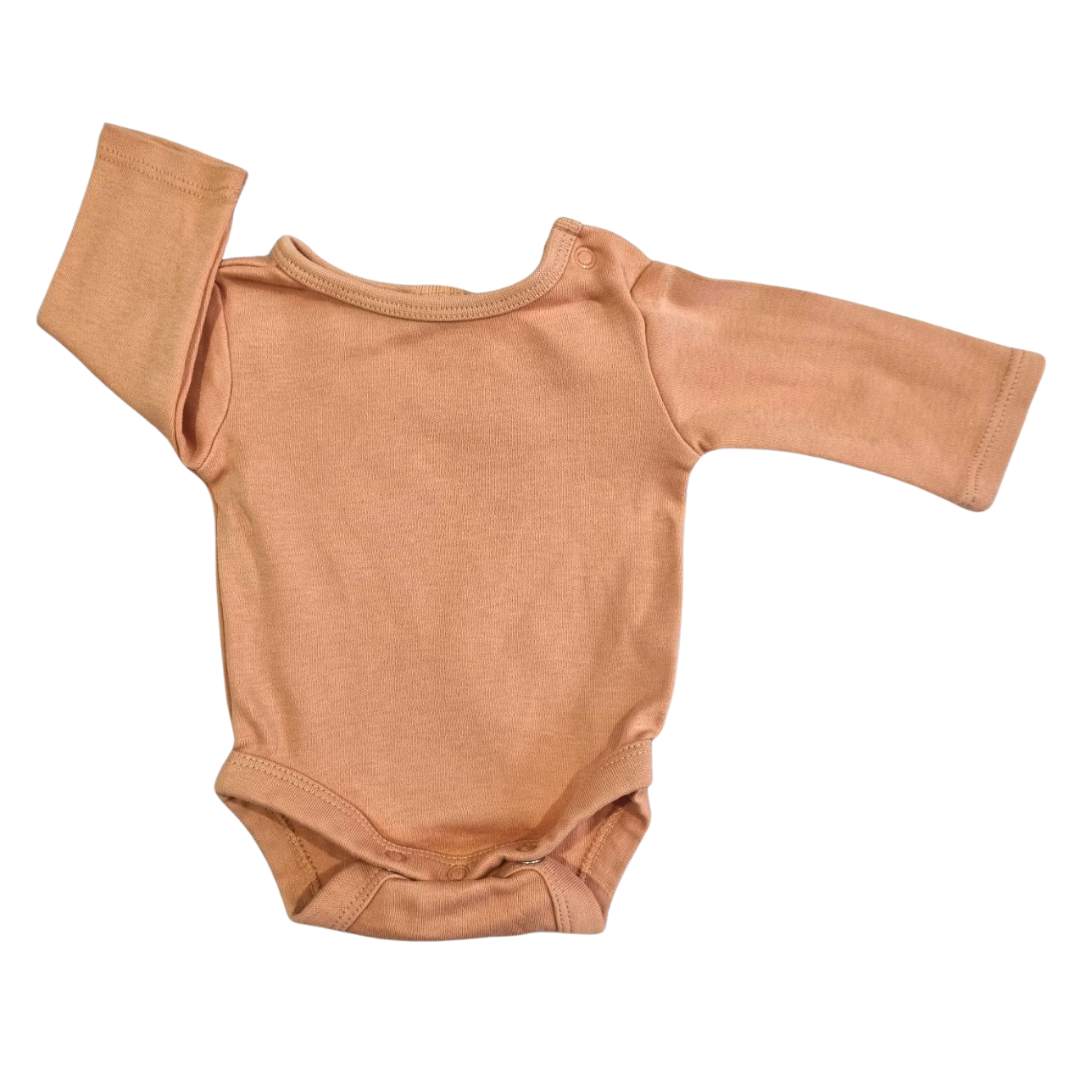 Target 100% Organic Cotton Long Sleeve Plain Peach Bodysuit - Size: 00000 (Prem)