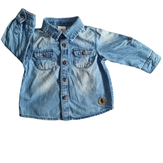 Target Denim Shirt - Size: 00 (3-6 Months)