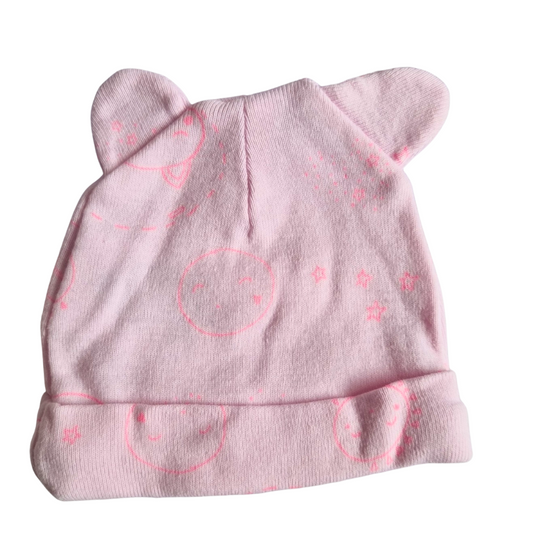 Dymples Pink Moon & Stars Beanie - Size: 00000 (Prem) - 0000 (Newborn)