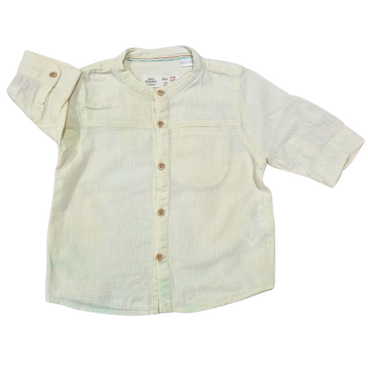 Zara Yellow Linen Shirt - Size: 0 (6-12 Months)