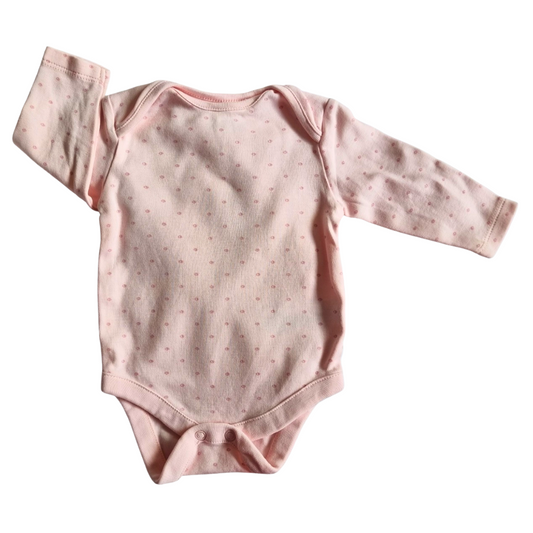 Next Pink Spotty Long Sleeve Bodysuit - Size: 0000 (Newborn)