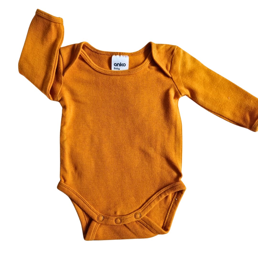 Anko Plain Long Sleeve Bodysuit - Size: 0000 (Newborn)