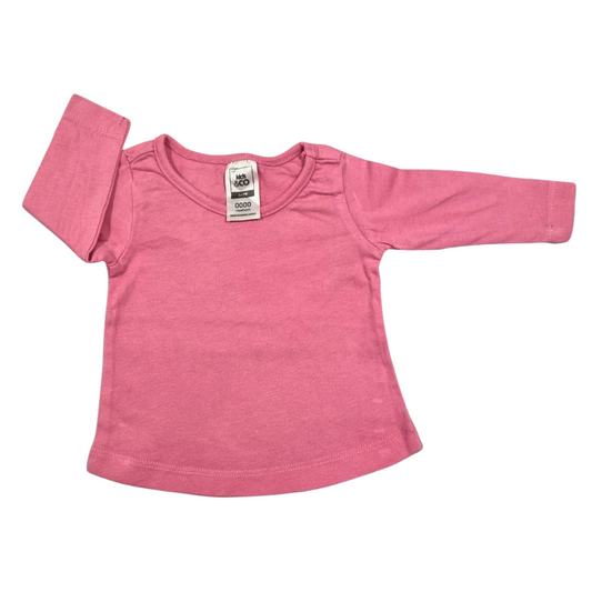 Kids & Co Long Sleeved Pink Top - Size: 0000 (Newborn)