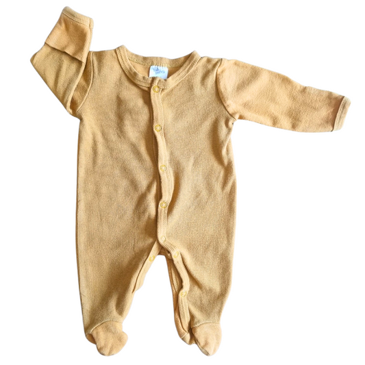 Baby Berry Yellow Ribbed Onesie - Size: 0000 (Newborn)