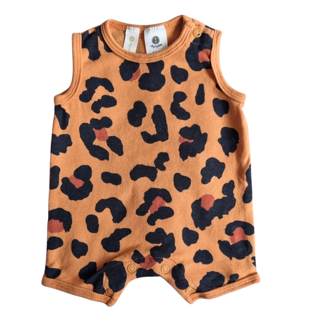 Dymples Leopard Print Romper - Size: 0000 (Newborn)