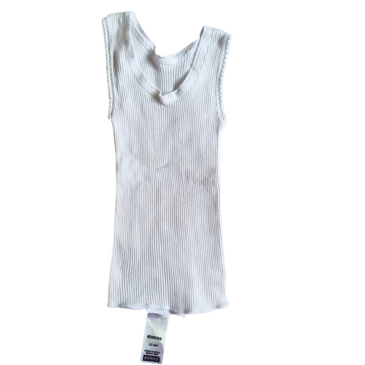 Bonds White Ribbed Singlet - Size: 0000 (Newborn)