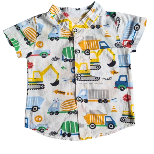 Transport Print Shirt - Size: 0 (6-12 Months)