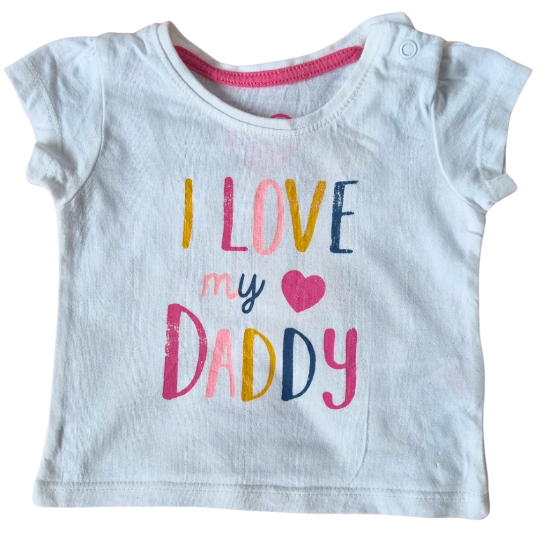 Primark 'I Love My Daddy' T-shirt - Size: 000 (0-3 Months)