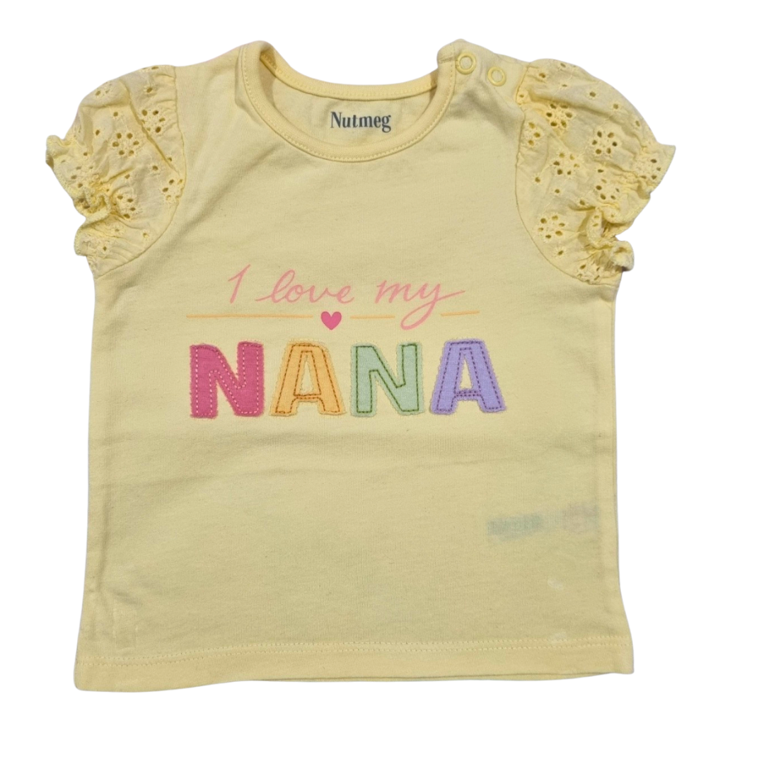 Nutmeg 'I Love My Nana' T-Shirt - Size: 000 (0-3 Months)