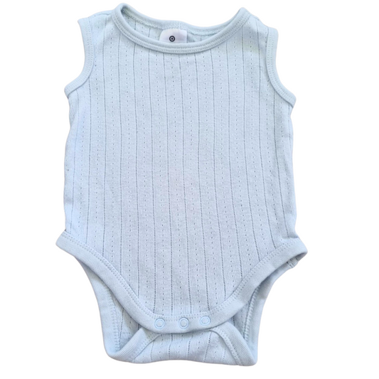 Target 100% Organic Cotton Sleeveless Blue Bodysuit - Size: 0000 (Newborn)