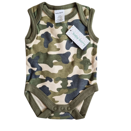 Baby Berry Camo Print Sleeveless Bodysuit - BNWT - Size: 0000 (Newborn)