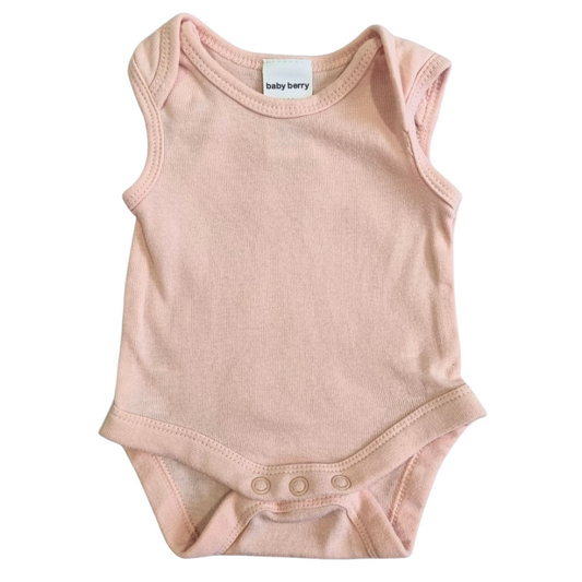 Baby Berry Sleeveless Plain Pink Bodysuit - Size: 00000 (Prem)