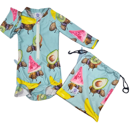 Cheeky Chickadee 2pc Swim Suit & Bag Set - Size: 0 (6-12 Months)