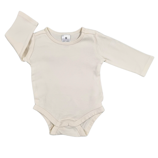 Target Long Sleeve Cream Bodysuit - Size: 000 (0-3 Months)