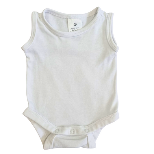 Target 100% Organic Cotton Sleeveless Plain White Bodysuit - Size 00000 (Prem)