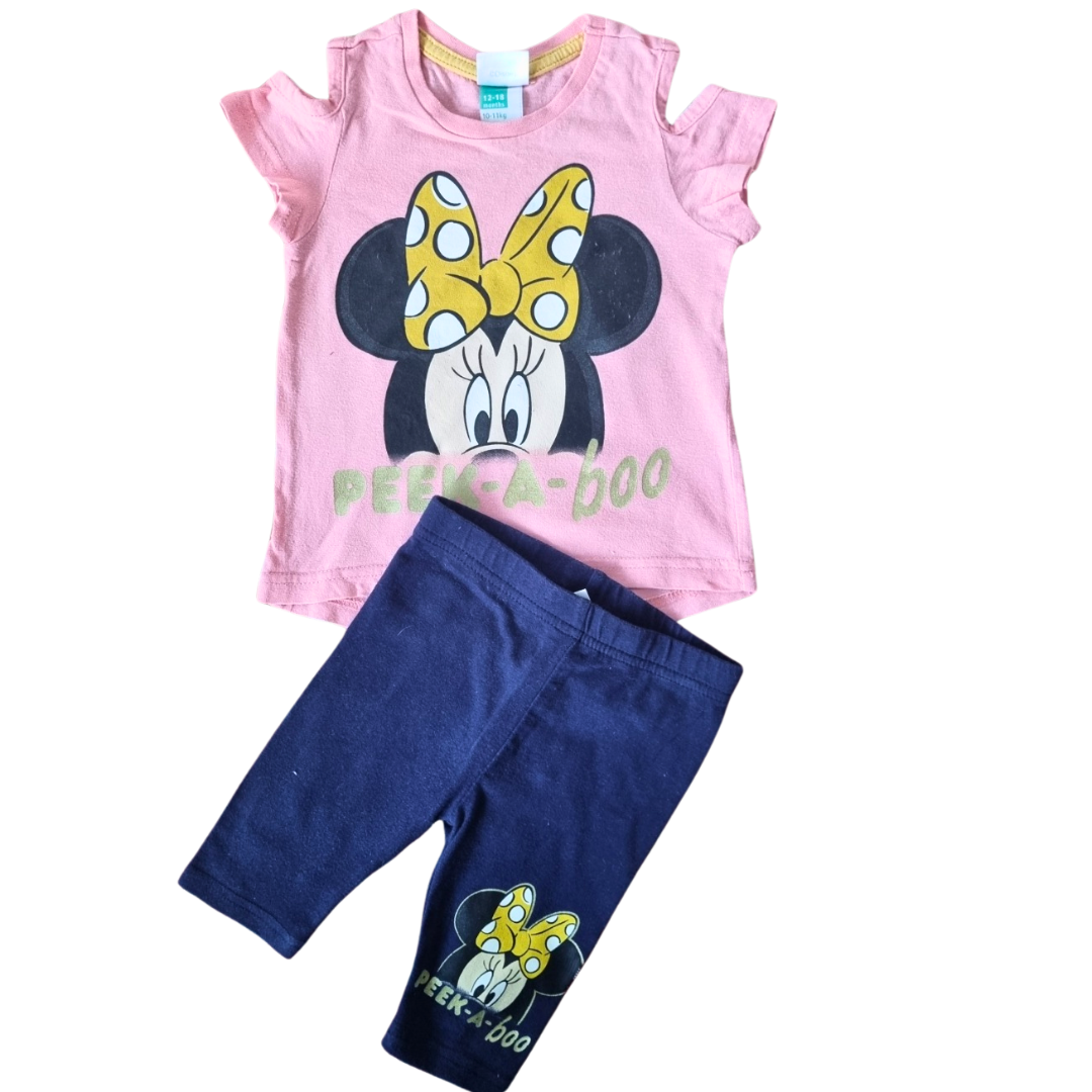 Disney Minnie Mouse 2pc Top & Leggings Set - Size: 1