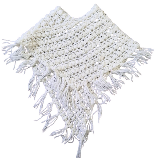 Handmade Knitted Poncho - Size: 00 (3-6 Months)
