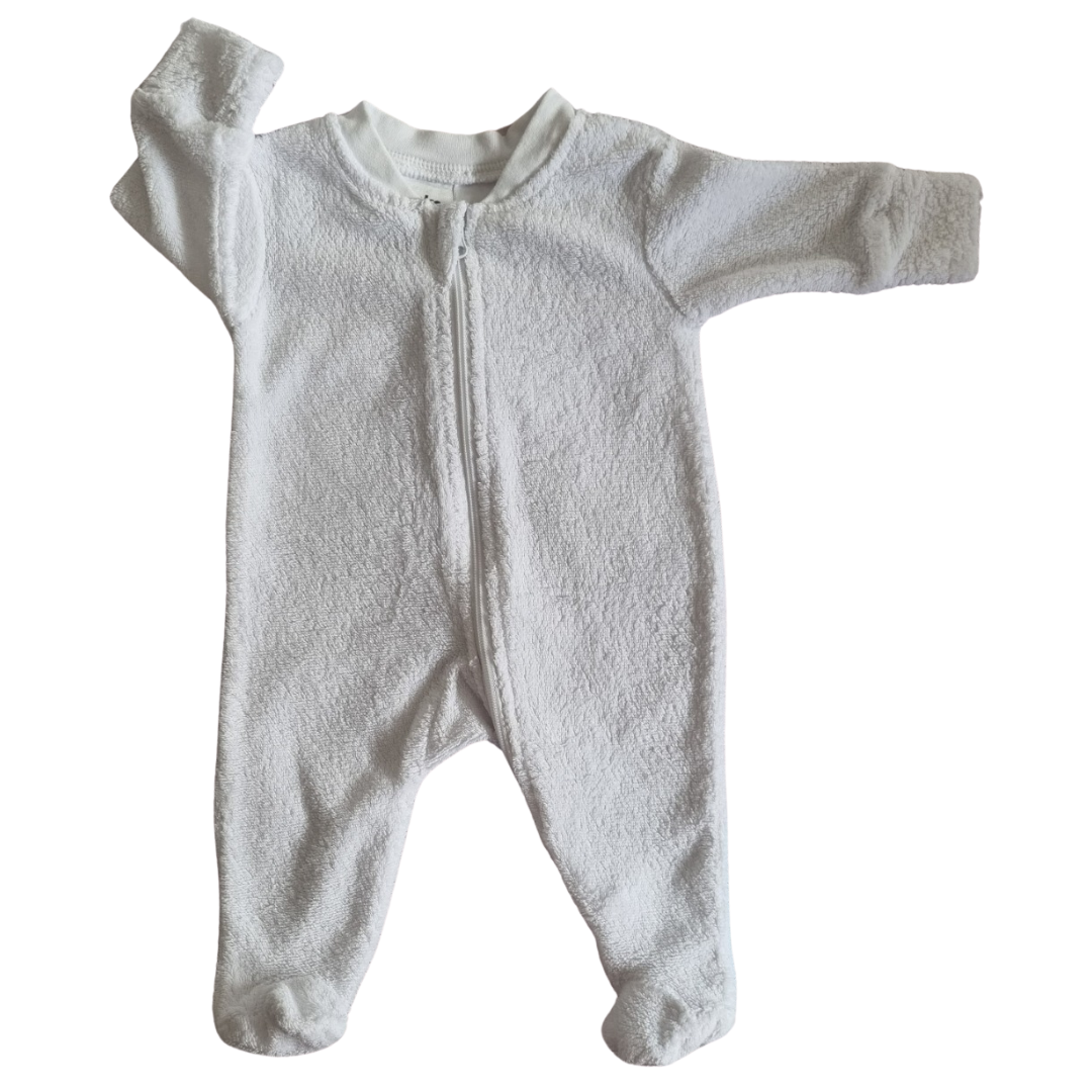 Anko White Towelling Onesie - Size: 0000 (Newborn)