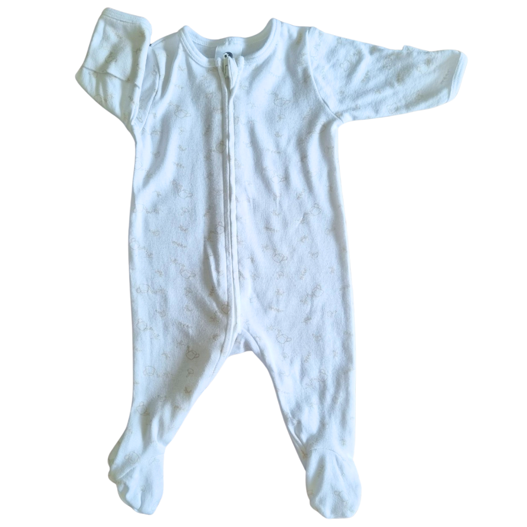 Dymples White Watering Can Onesie - Size: 0000 (Newborn)