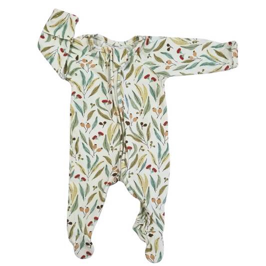 Target White with Green Leaves Onesie - Size: 00000 (Prem)